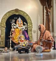 Jalabhisheka and Arati by HH Swamiji on Vardhanti Divasa of Shri Devi Durga Parameshwari Sannidhih at Karla (4 March 2025)